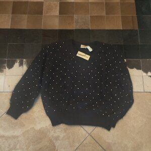 ALEXANDRE VAUTHIER  angora with crystals sweater  Size L  oversized  $1757.00